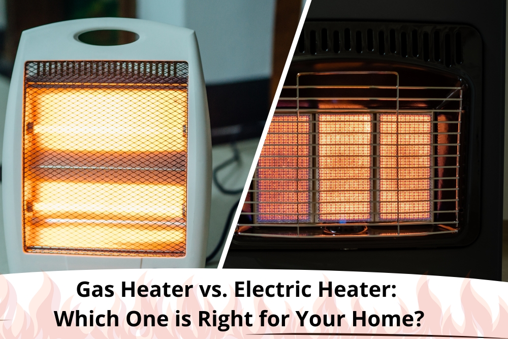 Side-by-side comparison of a gas heater and an electric heater